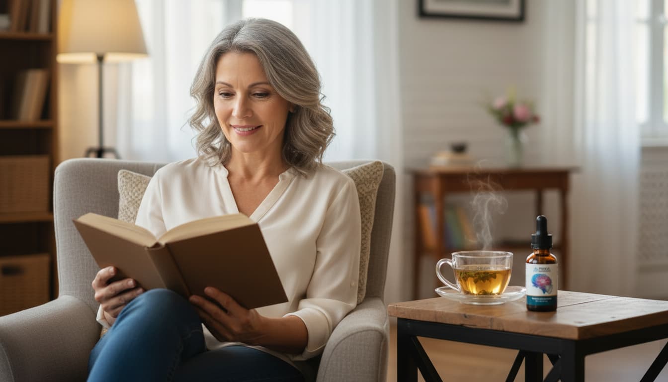 Diagram showing calcified vs healthy pineal gland and restoration process