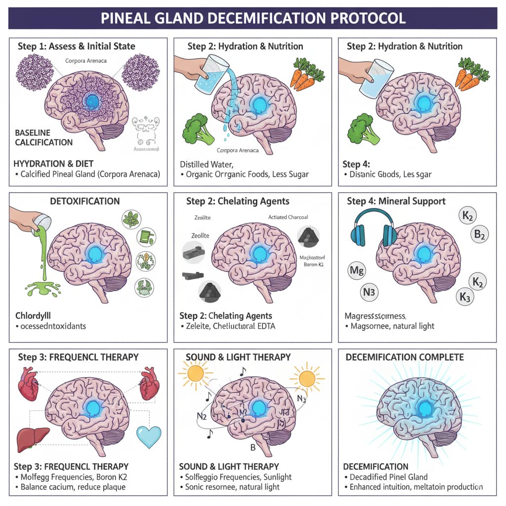 Step-by-step restoration protocol for pineal gland decalcification